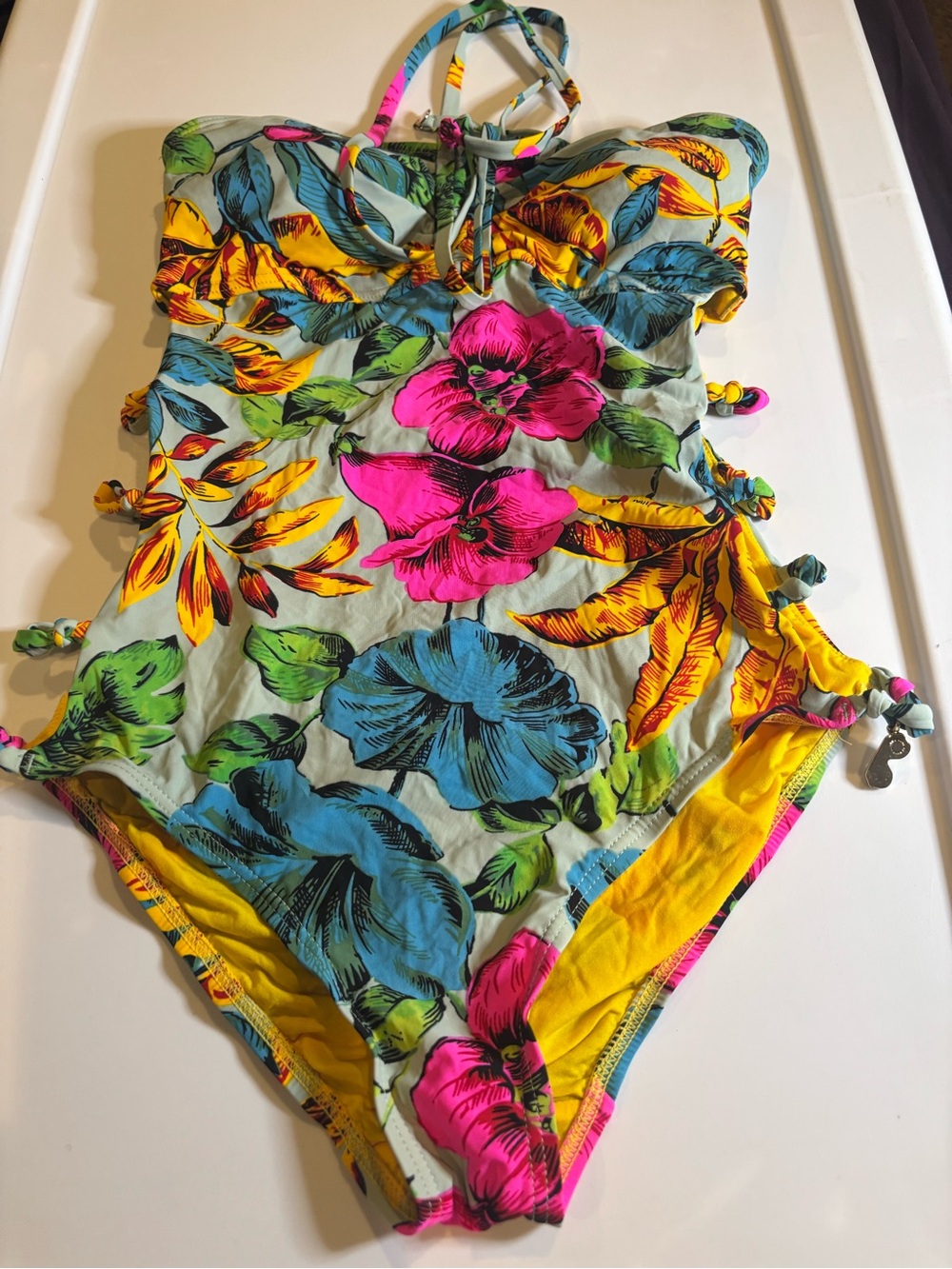Marc By Marc Jacobs Floral One-Piece Swimsuit in Yellow, Pink, Blue, Green